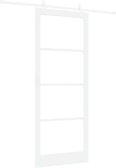 vidaXL Schiebetür Modern aus Massivholz Kiefer und Glas in Weiß, B/H: 93 x 232 cm - Bild 1