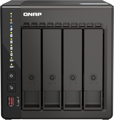 QNAP TS-453E-8G NAS-Server in Schwarz mit 8GB RAM, SATA 6Gb/s, RAID-Unterstützung und HDMI/LAN-Anschluss - Bild 1