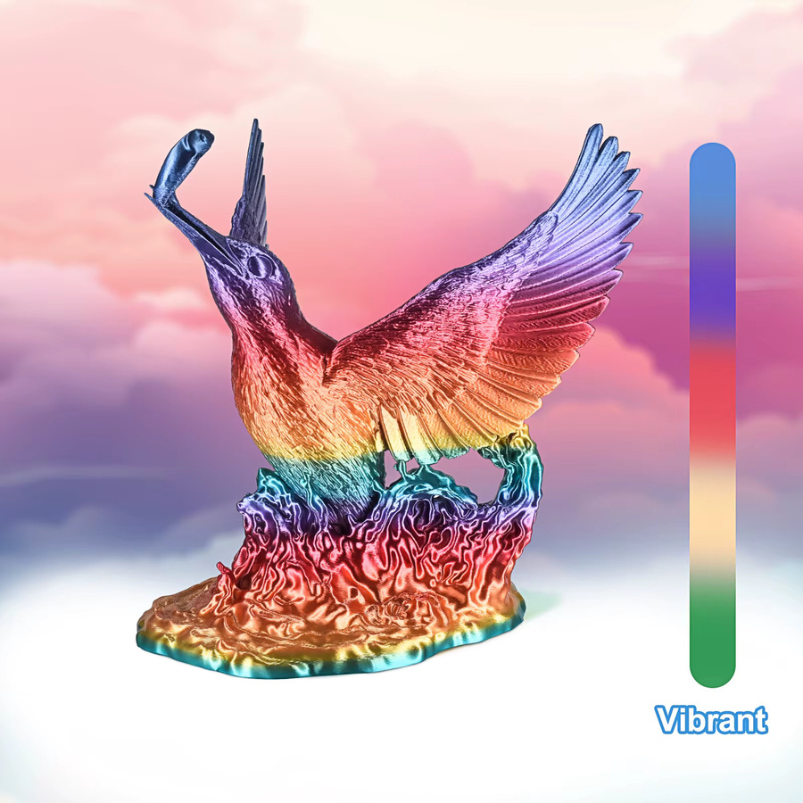ERYONE Seide Regenbogen PLA Filament für FDM 3D-Drucker, 1,75 mm, 1 kg, Multicolour - Bild 2