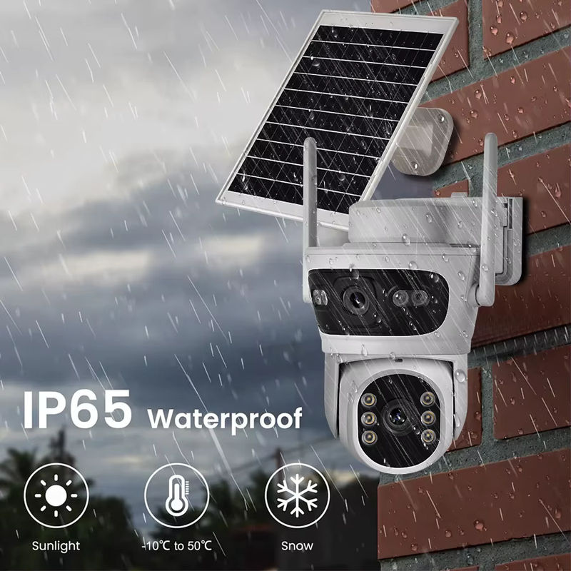 BERRY IOT Solar WLAN Überwachungskamera mit 6MP 2K Dual-Objektiv, HD CCTV Outdoor Kamera mit Zwei-Wege-Sprachintercom in Weiß - Bild 4