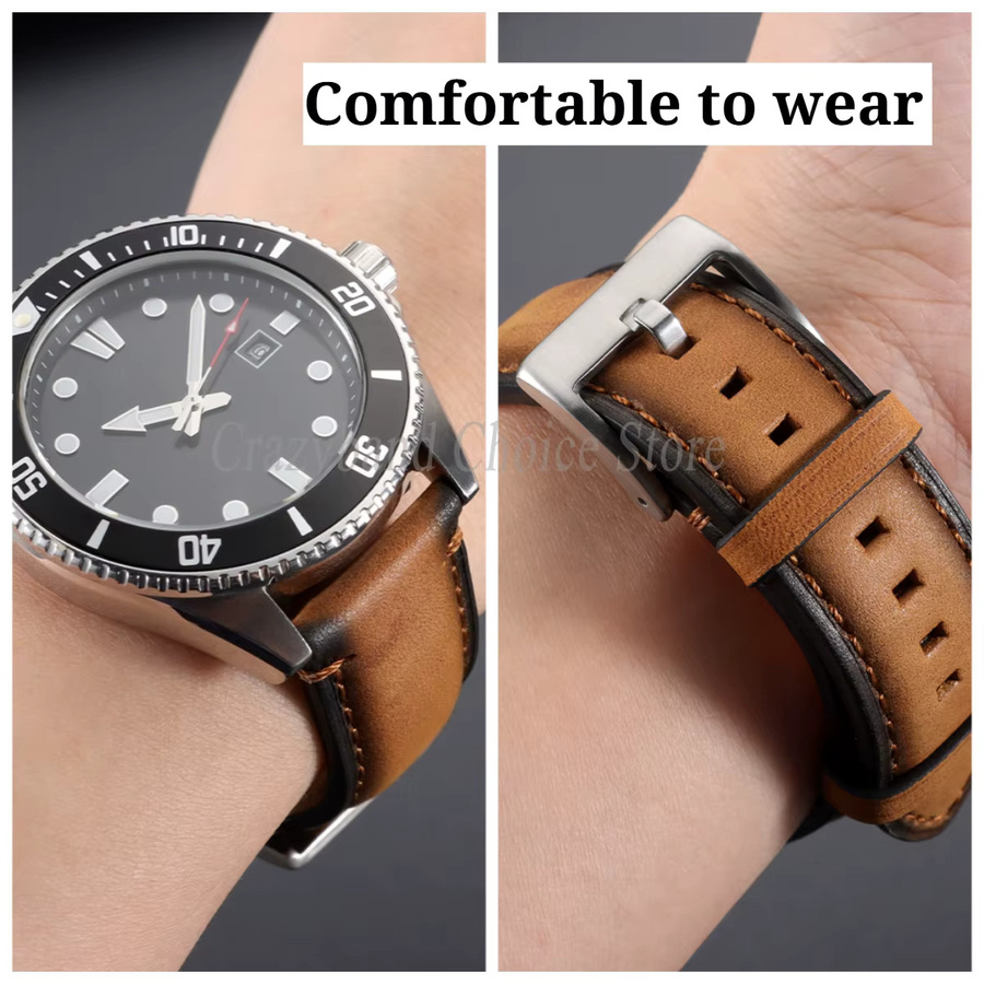 Uhrenarmband Echtleder, Ölwachs, Herren - Bild 4