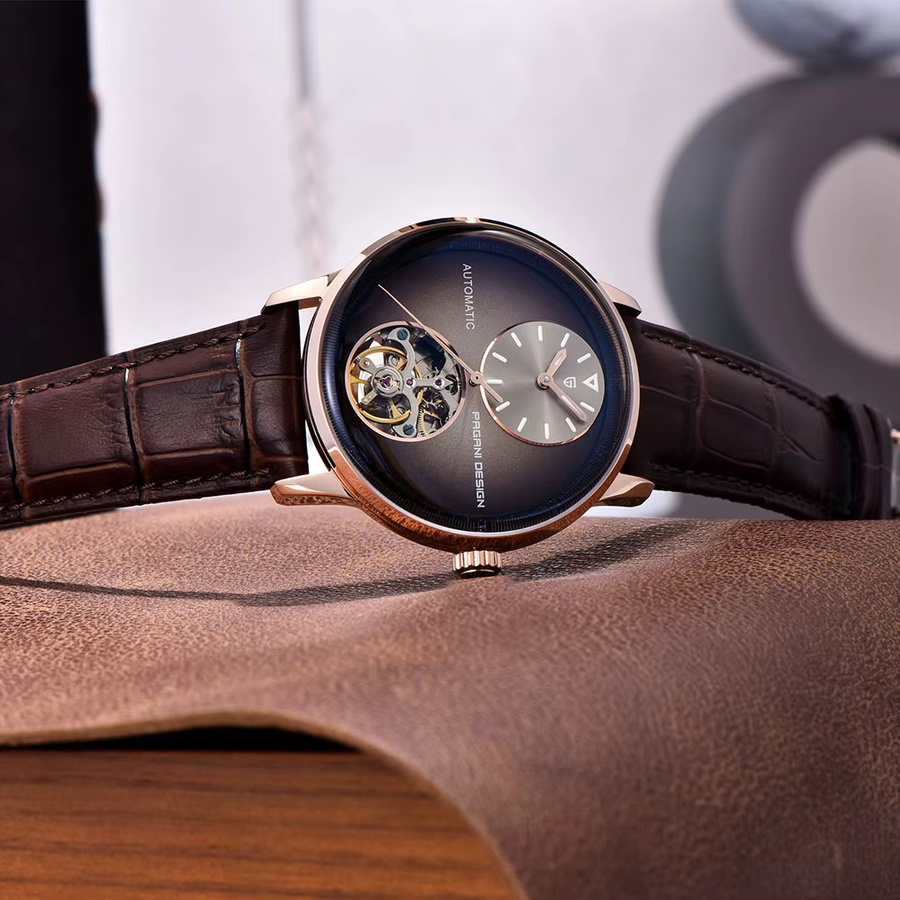 Pagani Design Armbanduhr, Automatik, Edelstahl, Blau, Roségold, 42 mm, Herren - Bild 3