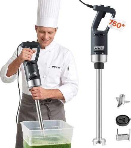 VEVOR Elektrischer Stabmixer 750 W, Hochleistungs-Pürierstab aus Edelstahl mit einstellbaren Drehzahlen, Farbe: Silber/Grau, Länge: 85,5 cm - Bild 1