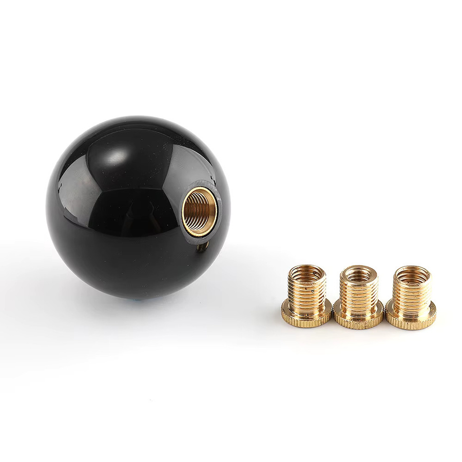 Universeller runder 8-Ball Schaltknauf aus Acryl in Schwarz für manuelle Fahrzeuge inklusive 3 Adaptern - Bild 5