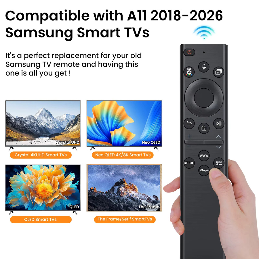Samsung Sprachfernbedienung in Schwarz für Smart Voice TVs wie Frame, QLED, Crystal und Neo QLED (Modelle 2018-2026) ohne Solarfunktion - Bild 2