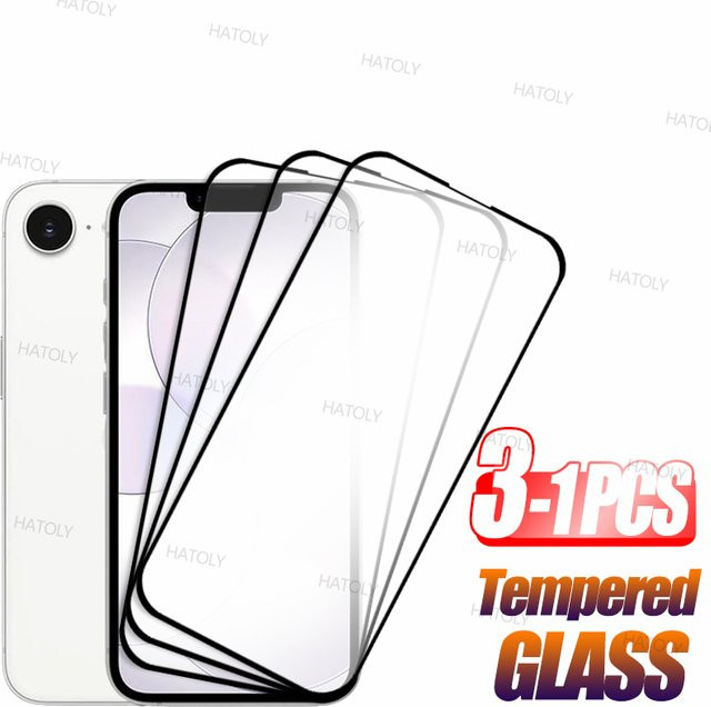 Panzerglas Displayschutzfolie für Apple iPhone 17e und iPhone 16e, transparent, Vollkleber-Schutzglas - Bild 1
