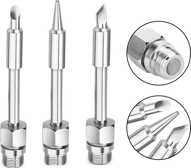 3er Set Mini Lötkolben Spitzen für 510 Interface, Silber - Bild 1