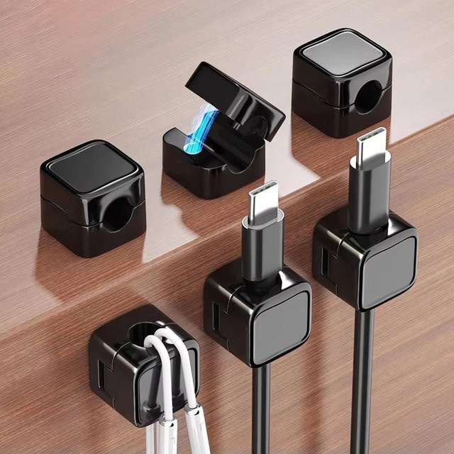 Mrgabwte Magnetische Kabel-Clip-Organizer Set aus Kunststoff, 6 Stück, Weiß - Bild 1