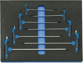 Gedore 2005 CT2-2143 KTX Winkelschraubendreher-Satz in Check-Tool-Modul, 7-teilig, Blau - Bild 1