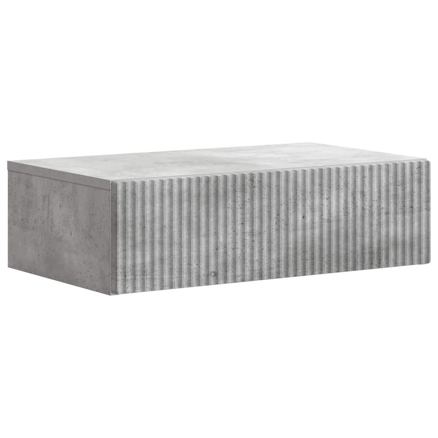 vidaXL Wandmontierter Beistelltisch in Betongrau, modern und rechteckig, B/T/H: 59 x 34,5 x 17 cm - Bild 2