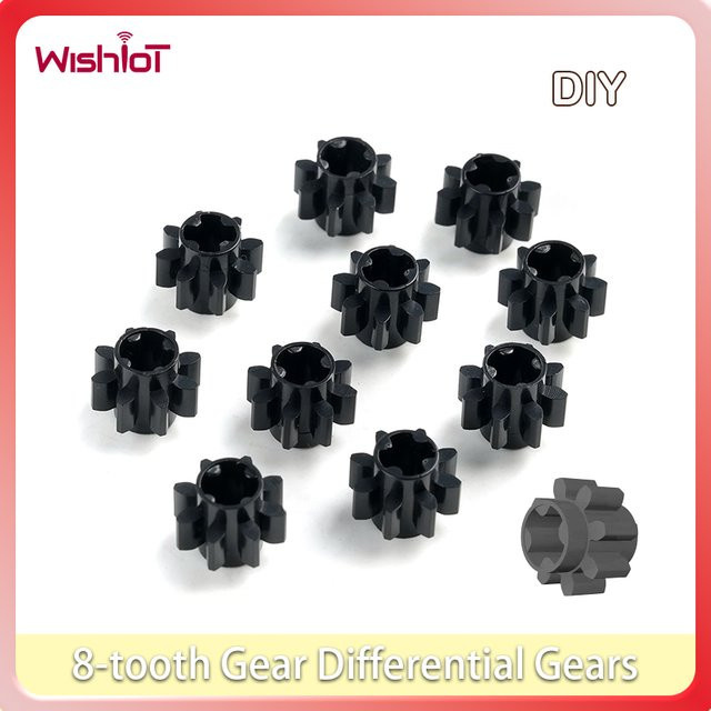 Wishiot 8-Zahn Getriebe Differential Bausteine für MOC technische DIY Puzzle Spielzeuge in Grau und Schwarz - Bild 1