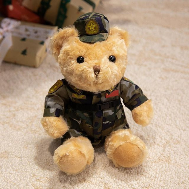 Kidsly Captain Bär Feuerwehr Bär Camouflage Uniform, Plüschtier, 25cm - Bild 1