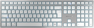 CHERRY KW 9100 SLIM FOR MAC Kabellose Tastatur mit Bluetooth und USB-C, QWERTZ Deutsch, Scissor-Tastenschalter, Weiß/Silber - Bild 2