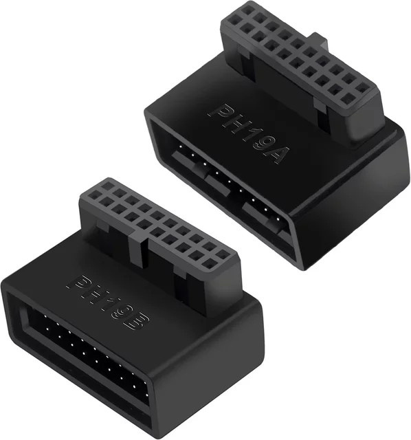 USB 3.0 Motherboard Header Adapter 90 Grad Desktop-Konverter für USB-C und USB-A in Schwarz - Bild 1