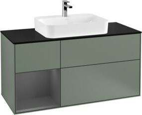 V&B Waschtischunterschrank Finion in Olivenmatt Lackierung, Breite: 120 cm, Tiefe: 50,1 cm, Höhe: 50,1 cm - Bild 1