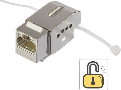 Renkforce RJ45-Einbaumodul Keystone CAT 6 KSV10 mit Verriegelungsfunktion in Silber für Ethernet/LAN - Bild 1