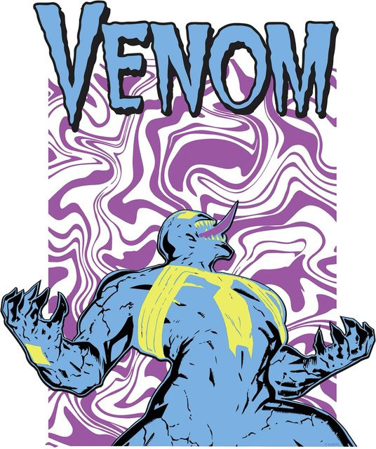 Komar Wandbild Marvel Venom Colourful Scream Leinwand Blau B: 30 cm, H: 40 cm - Bild 1