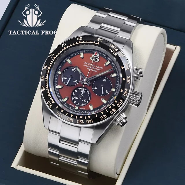 Tactical Frog Herrenuhr Chronograph, Solar, Edelstahl, Saphirglas, 20 ATM - Bild 1
