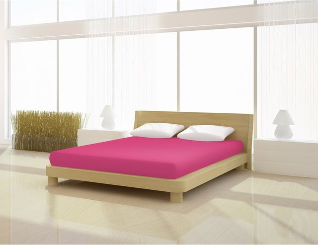 Mr. Sandman Spannbetttuch Jersey Classic in Pink, B/T: 140 x 200 cm - Bild 1
