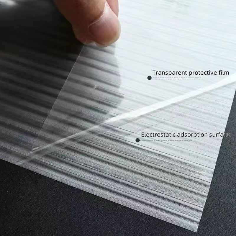 Changhong Glasaufkleber Fensterfolie Weiß Mattiertes Wellenglas Design zur Sichtschutzfolie für Badezimmer Küche und Tür - Bild 5