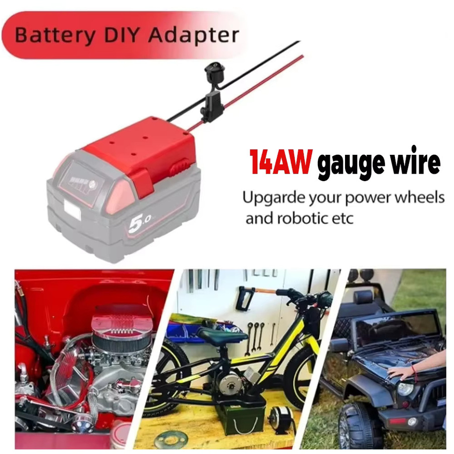 Akku-Adapter für Milwaukee 14,4 V 18 V 20 V Li-Ionen-Akkus, Akku-Konverter in Rot - Bild 3