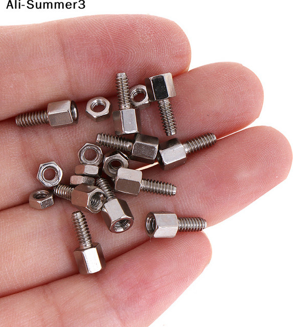 YY 10 Sets D-Sub VGA Seriell Stiftplattenhalterung Bolzen und Muttern in Silber, 5 mm und 7 mm - Bild 1
