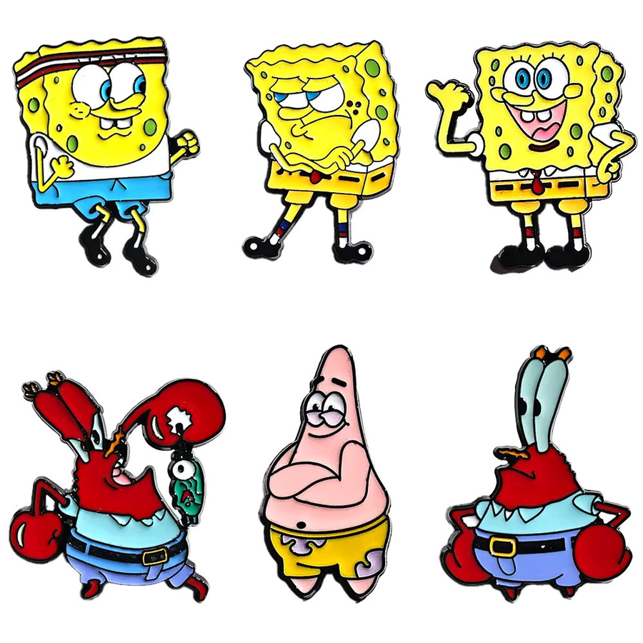 Bandai Broschen-Set, SpongeBob Schwammkopf, Emaille-Pins, Unisex - Bild 6