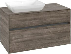 V&B Waschtischunterschrank Collaro in Stone Oak mit Waschbeckenanschluss links, B/T/H: 100 x 54,8 x 50 cm - Bild 1