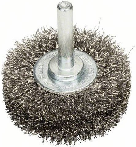 Bosch Scheibenbürste gewellt aus rostfreiem Edelstahl in Silber, Durchmesser: 50 mm, Dicke: 0,2 mm, Höhe: 15 mm, Schaft-Ø: 6 mm - Bild 1