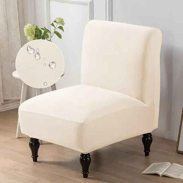 Elastischer armloser Stuhlbezug von Household supplies MH in einfarbigem Design für Akzentstühle und Sessel - Bild 1