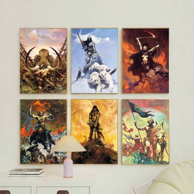 Frank Frazetta Wandkunst Poster mit Tiermotiven in Mehrfarbig, Rechteckig - Bild 1