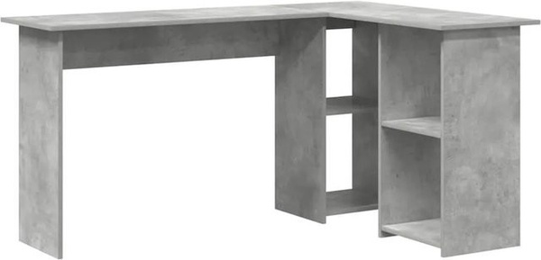 vidaXL Eckschreibtisch modern in Betongrau aus Holzwerkstoff B/T/H: 142 x 102 x 73 cm