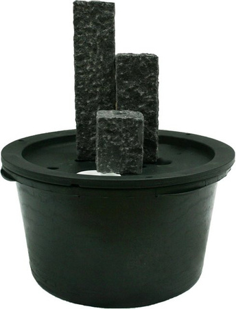 Ubbink Acqua Arte Modena Granit Springbrunnen Set mit 3 Säulen und LED in Dunkelgrau, H x B x T: 45 x 12 x 12 cm, 30 x 12 x 12 cm, 15 x 12 x 12 cm