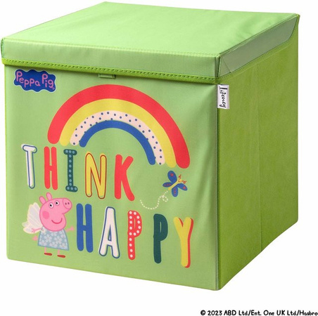 Lifeney Aufbewahrungsbox Peppa Pig Happy mit Deckel, grün/mehrfarbig, B/T/H: 33 x 33 x 33 cm
