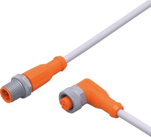 ifm electronic Verbindungsleitung EVW058, orange, 5m, 5-polig, Stecker gerade und Buchse gewinkelt - Bild 1