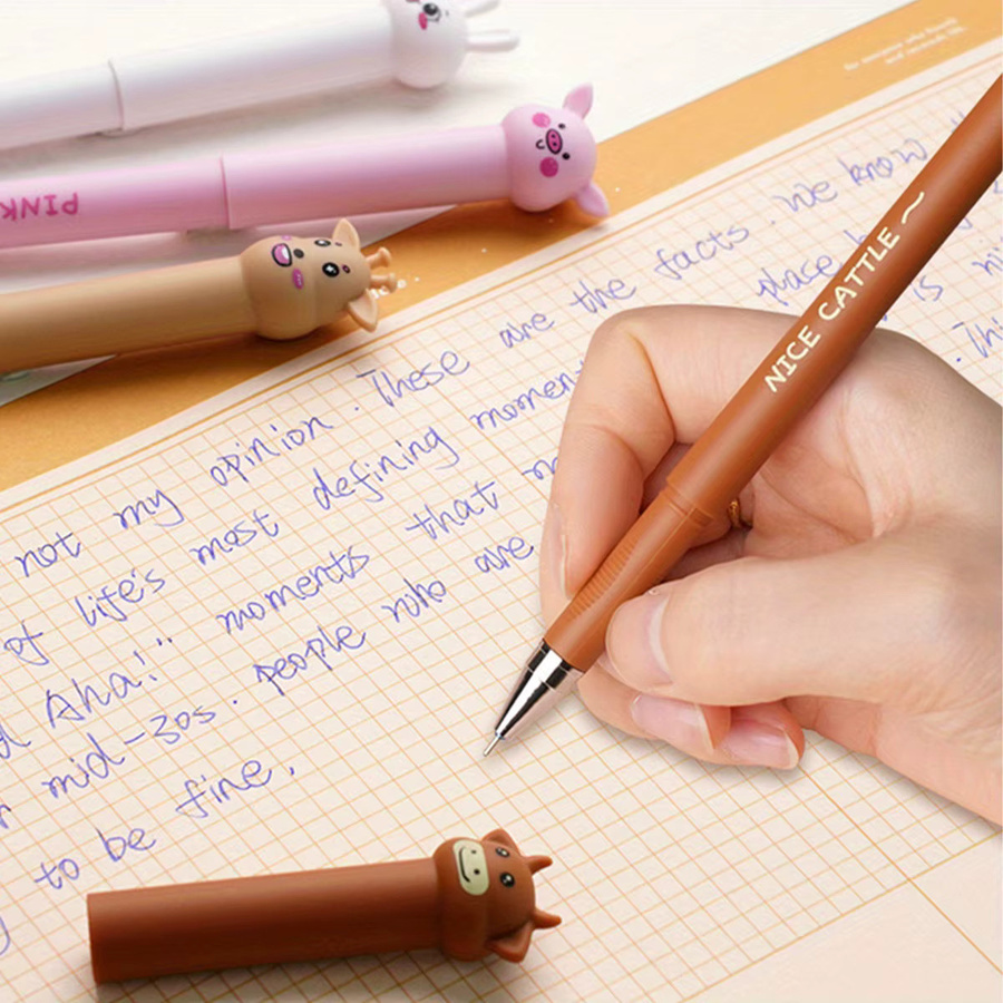 4 Stück löschbare Kugelschreiber mit blauer Tinte, schnell trocknend, ideal für Schule und Büro - Bild 4