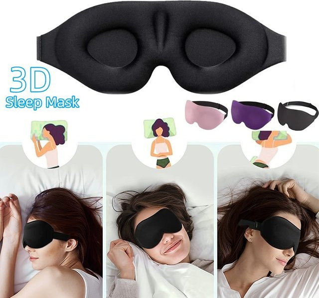 3D-Kontur-Schlafmaske aus Memory-Schaum, Unisex - Bild 1