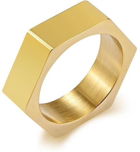 YIRAN Ring Titanstahl, Sechseckig, Graviert, Herren, Größe 9 - Bild 1