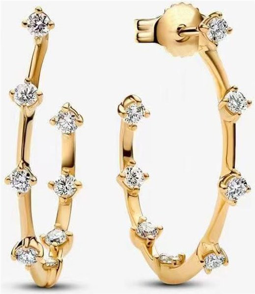 Lucky Star Jewelry Ohrringe, 925 Silber, Kupferbeschichtung, Zirkonia, Damen - Bild 1