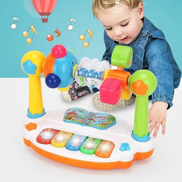 Wucifang Bags Baby Piano Spielzeug, mit Licht und Ton, ab 0 Jahre, Gelb - Bild 1