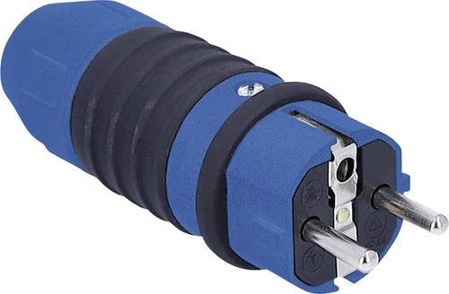 AS Schwabe Schutzkontaktstecker 230V Schwarz Blau IP54 62300 - Bild 1