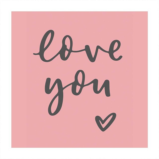 May&Berry Holzstempel Love You in Rosa, B: 4,5 cm, T: 3,5 cm - Bild 1