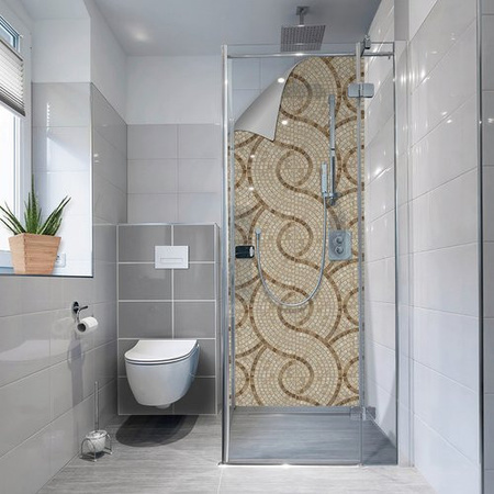 mySPOTTI Duschrückwand-Panel fresh in Mosaikfliesenoptik, Farbe: beige, H x B: 210 x 90 cm