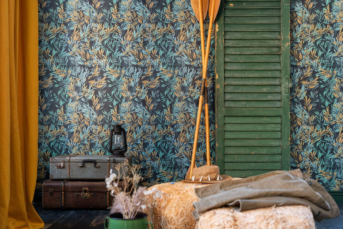 Mindthegap Tapete Freshwater Grass in Blau und Multicolour mit floralem Naturdesign - Bild 3