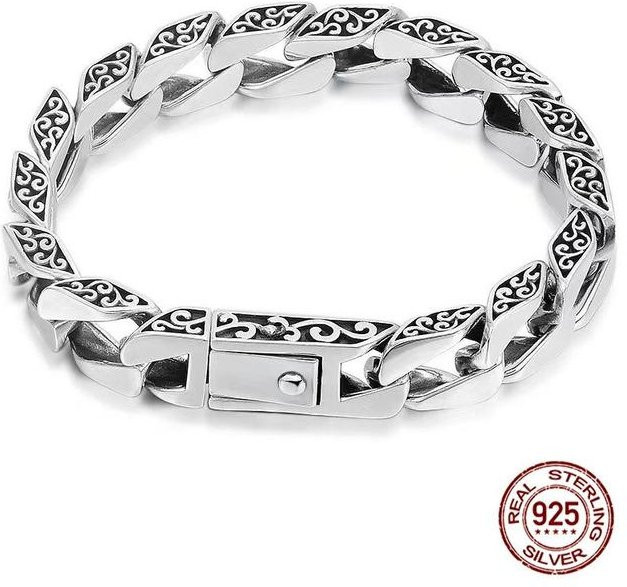 Wucifang Jewelry Armband, 925 Silber, Herren, 18cm, grau - Bild 1