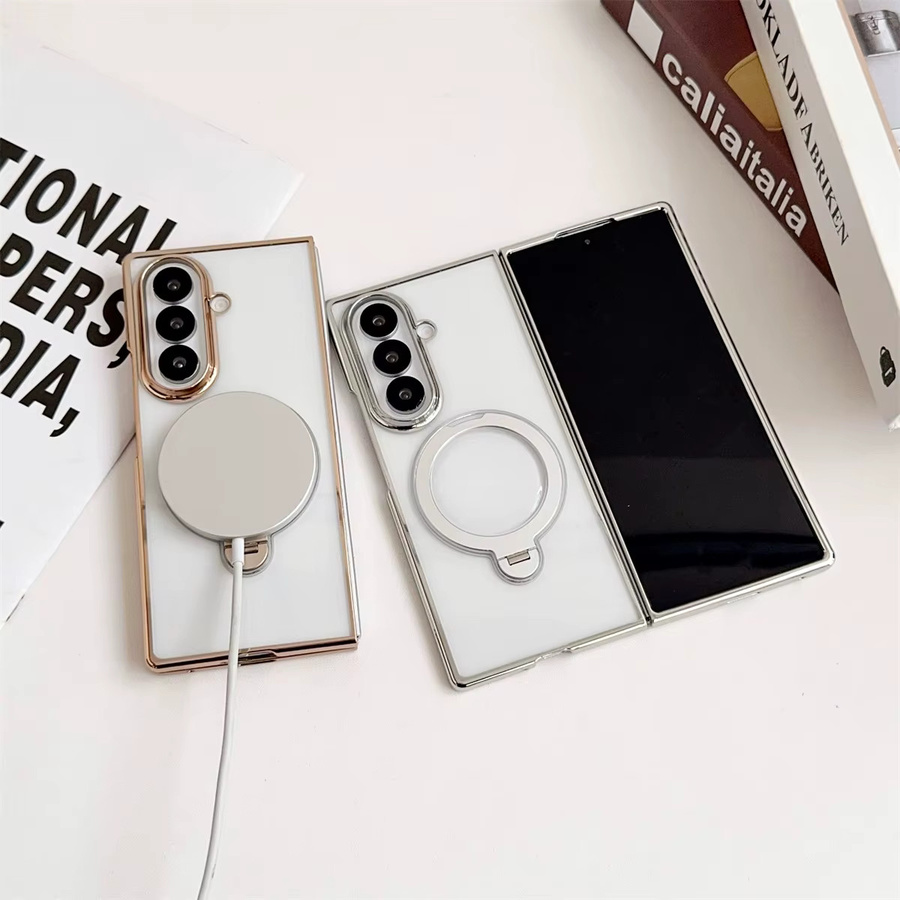 Transparente Handyhülle mit 360-Grad-Drehhalterung und MagSafe magnetischer Ladefunktion für Samsung Galaxy Z Fold 7 6 5 4 - Bild 3
