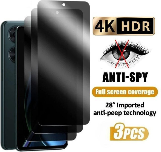 3 Stück Anti-Spionage Sichtschutz Panzerglas für Samsung Galaxy A-Serie in Schwarz - Bild 1