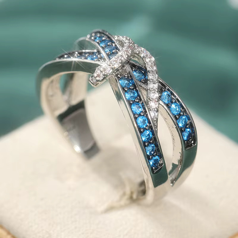 YoYo Ring, blau, Zirkonia, Silber, Damen - Bild 3