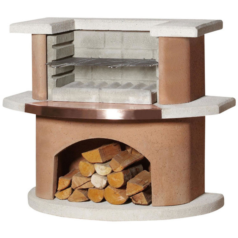Buschbeck Garten-Grillbar Bologna in Weiß mit Holzfach und Grillrost - Bild 4