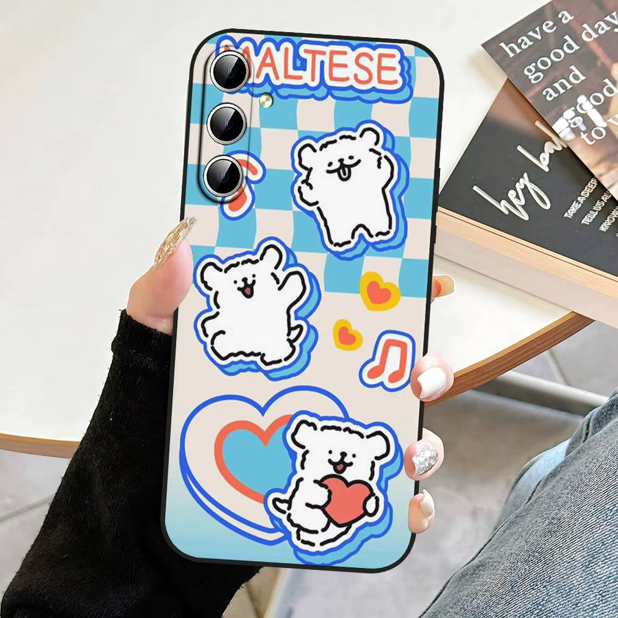 Mesuca Handyhülle mit Cartoon-Welpen-Malteser Design für Samsung Galaxy S21 S22 S23 S24 S25 S26 Ultra FE Plus 5G A52S Soft Cover Multicolor - Bild 3
